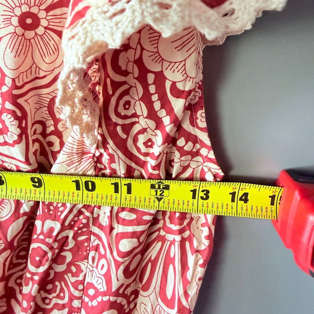 Pinch Red and Cream Paisley Ruffle Mini Dress - Picture 9 of 11